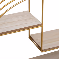 Étagère Mur Bois et Métal Rond Gold