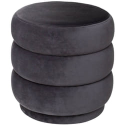 Atmosphera - Pouf Sinan velours gris créateur d'intérieur