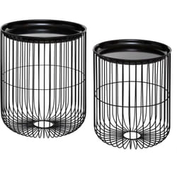 Atmosphera - Lot De 2 Tables a Café Filaires Métal Noir