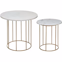 La tendance est au marbre ! Ce duo de table basse Atmosphera aura très fière allure dans votre salon. Dimensions : S : D. 40  ...