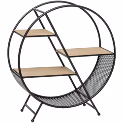 Vous êtes à la recherche d'un meuble pour accueillir vos objets précieux ? Cette étagère ronde sur pieds "Timeo" Atmosphera r ...