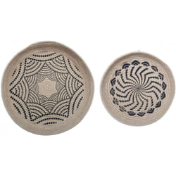 Set de deux décorations murales - Jute - Beige et Noir - Livraison gratuite