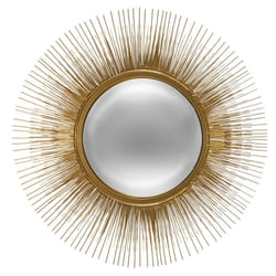 Miroir Soleil en Métal Doré D58
