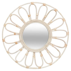 Miroir Fleur en Rotin D56