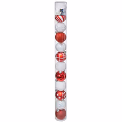 Déco de sapin Lot de 12 Boules de Noël D 6 cm - Rouge et Blanc - Feeric Christmas (-) Dimensions : D. 6 cm - 12 Boules assort ...
