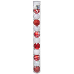 Déco de sapin Lot de 12 Boules de Noël d 6 cm - Rouge et Blanc - Feeric Christmas