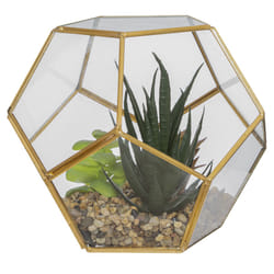 Plante artificielle "Terra" en verre et métal D17