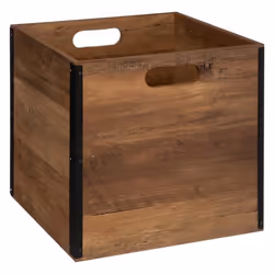 Boite de Rangement industriel 31x31 cm en bois- FIVE