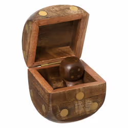 Jeu de Dés Déco  Bois  6cm Marron