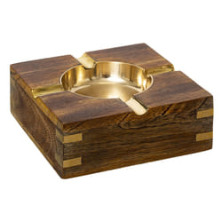 Cendrier Design en Bois  Ancienna  10cm Marron