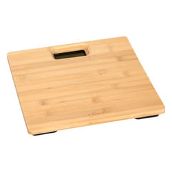 5five - Pèse-personne Électrique en Bambou pour le Suivi du Poids et Composition Corporelle, Design Moderne 28x28 cm