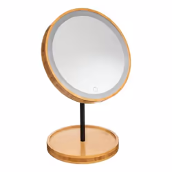 5five - miroir avec pied à led 18cm bambou