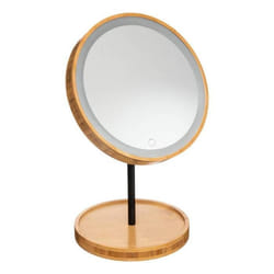 5five - miroir avec pied à led 18cm bambou