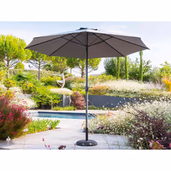 Description générale Profitez sereinement du soleil avec le parasol droit rond Loompa 3m coloris ardoise de la marque Hespéri ...
