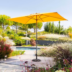 Description générale Profitez sereinement du soleil avec ce parasol rectangulaire Loompa de 2x3 m en couleur jaune moutarde d ...