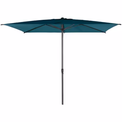 Description générale Profitez sereinement du soleil avec ce parasol rectangulaire Loompa de 2x3 m en couleur bleu canard. Con ...