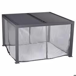 Moustiquaire pour pergola bioclimatique Majaé 1 set de 4 rideaux - Hespéride - Gris