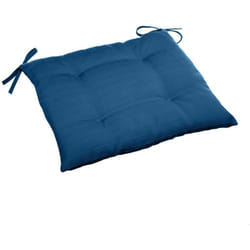 Galette de chaise carrée 4 points Korai bleu indigo 40x40x4cm en polyester - Hespéride
