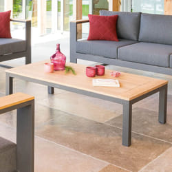 Table basse de jardin rectangulaire Emperia graphite 130x69x36cm en acacia - Hespéride