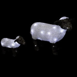 Décoration Lumineuse - Non spécifié - 2 Moutons - 47 cm - Blanc - Intérieur