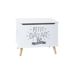 Atmosphera - Coffre Rangement Enfant Petit Bazar Gris Et Blanc