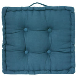 Coussin de sol bleu canard 40X40