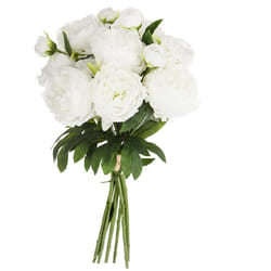Bouquet de 13 pivoines blanches H50