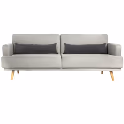 Description générale Ce canapé banquette convertible 3 places gris clair allie style scandinave et confort, offrant une solut ...