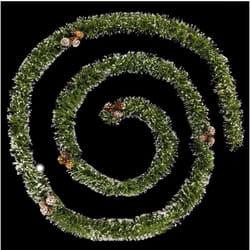 Atmosphera - Guirlande de Noël large 7.5 cm Vert floqué avec Pommes de Pin Longueur 2.7 mètres - Feeric Christmas