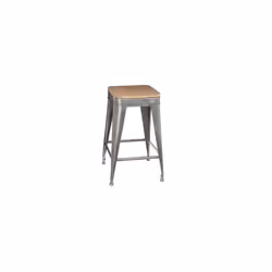 Tabouret Joris en métal - L 38 x l 38 x H 599 cm - Gris