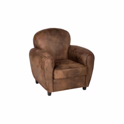 Fauteuil club Stanis effet cuir marron Atmosphera créateur d'intérieur