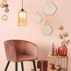 Lot de 3 miroirs hexagonales Doré