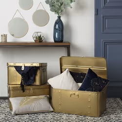 Lot de 3 miroirs ronds avec chaine Doré