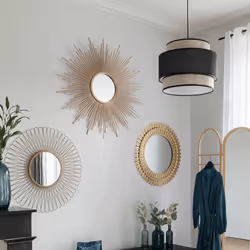 Miroir soleil tube doré D99