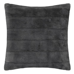 Coussin fourrure gris foncé 45X45