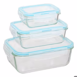 Boîte hermétique FIVE 3 pcs en verre Clipeat