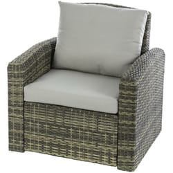 Hesperide - Fauteuil de salon de jardin Polynésia naturae aluminium traité époxy en résine tressée - Hespéride