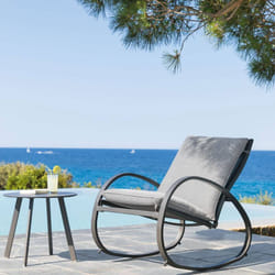Fauteuil à bascule Nevada graphite en acier traité époxy - Hespéride