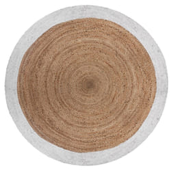 Tapis jute bord blanc D120