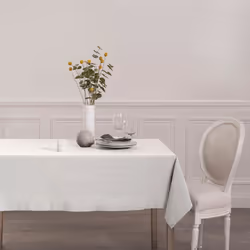 Nappe chambray, blanc, coton, dimensions 140x240 cm