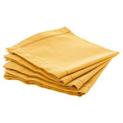 Lot de 4 Serviettes de Table  Chambray  40cm Ocre
