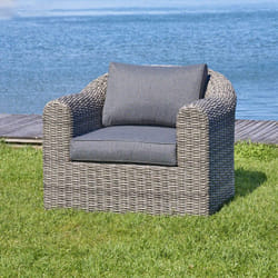 Hesperide - Fauteuil de salon de jardin Mooréa terre d ombre aluminium traité époxy en résine tressée - Hespéride
