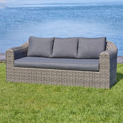 Hesperide - Canapé de jardin Mooréa terre d ombre 3 places aluminium traité époxy en résine tressée - Hespéride