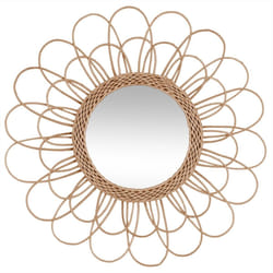 Miroir fleur en rotin D56