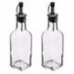 Set dhuile et vinaigre - 5five - 2 bouteilles - Verre - Silicone - Acier inoxydable