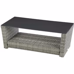 Description générale La table basse de jardin 'Polynésia' en couleur havane est conçue en aluminium traité époxy, alliant est ...