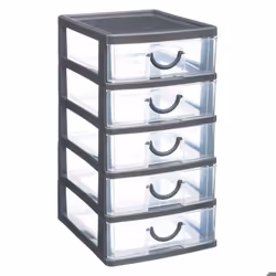 Bloc de rangement 5 tiroirs de bureau GM gris - Five