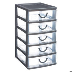 Bloc de rangement 5 tiroirs de bureau GM gris - Five