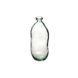 Vase bouteille verre recyclé transparent H35 cm