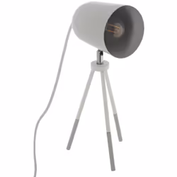 Lampe à poser - Hauteur 32 cm - Métal - Puissance max. 25W - Douille au culot E14 - Finition : Gris - Idéal pour une chambre  ...